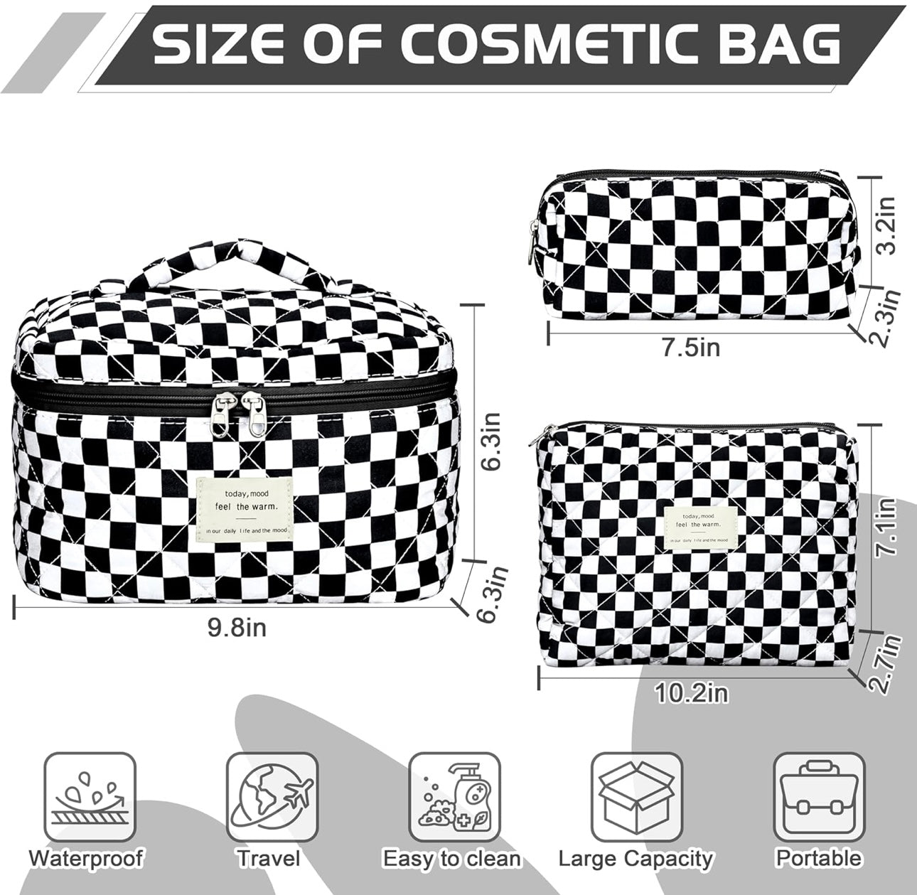 Checkered Bags 3 piece Set