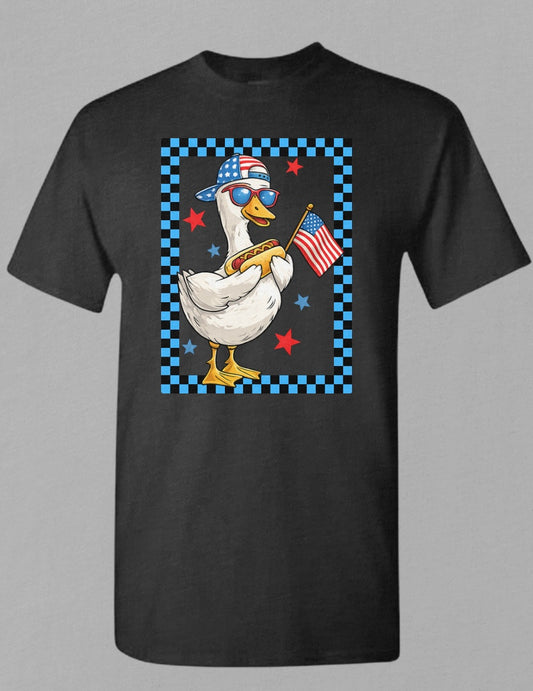 Goose with Hot Dog and Checkered Box