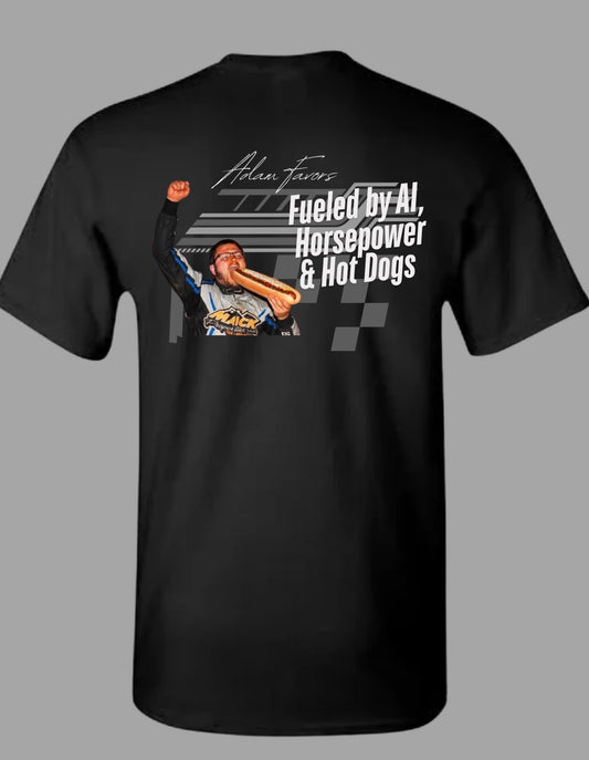 Adam Favors AI, Horsepower, and Hot Dogs T-shirt