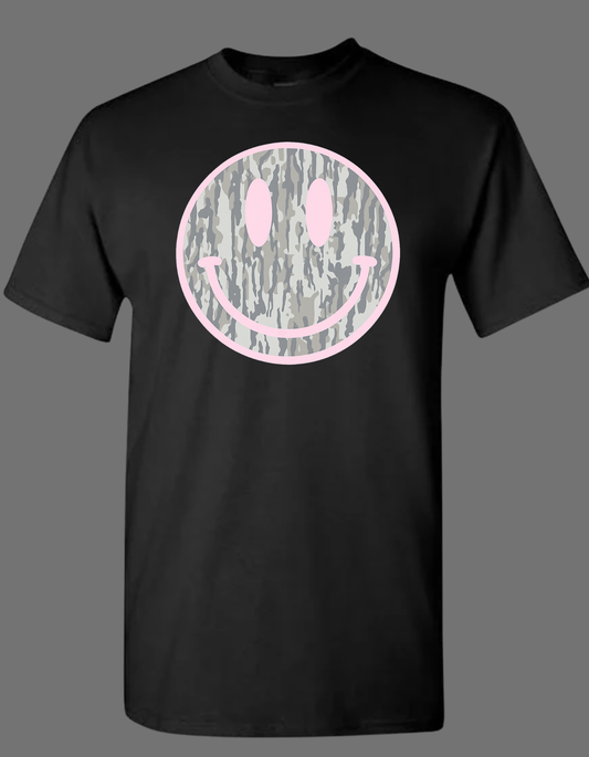 Camo Smiley Face T-shirt