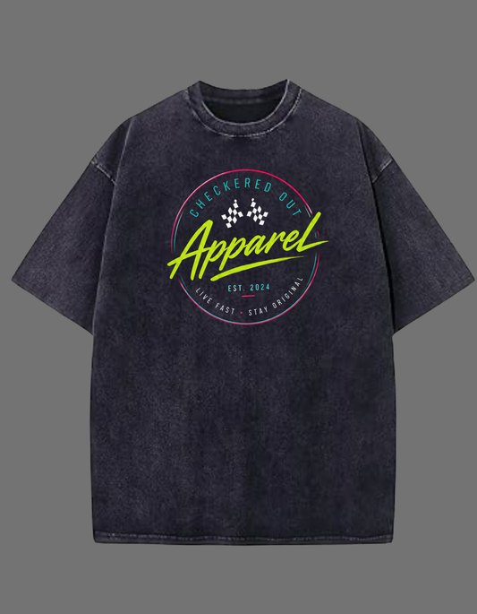 Checkered Out Apparel Circle Retro Acid Wash