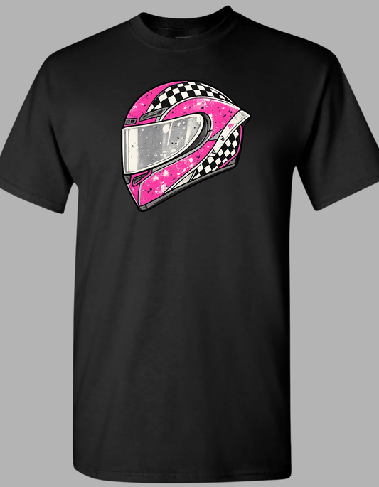 Pink and Checkered Helmet