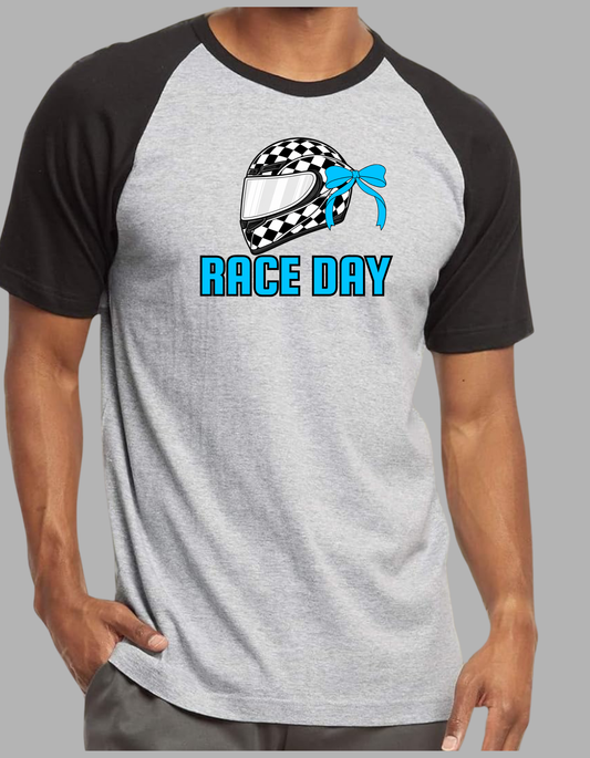 Checkered Helmet with bow and Race Day