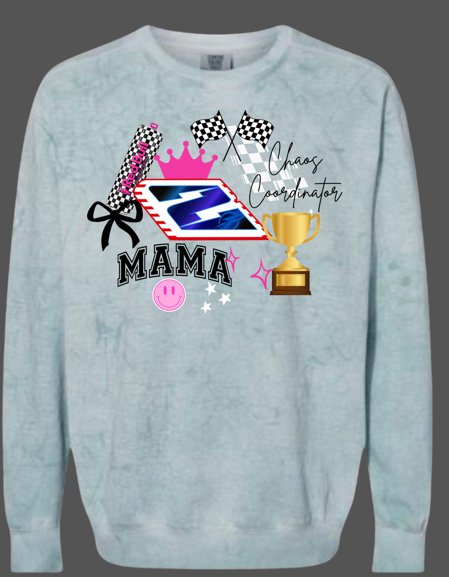 Color Blasted Crewneck with Collage