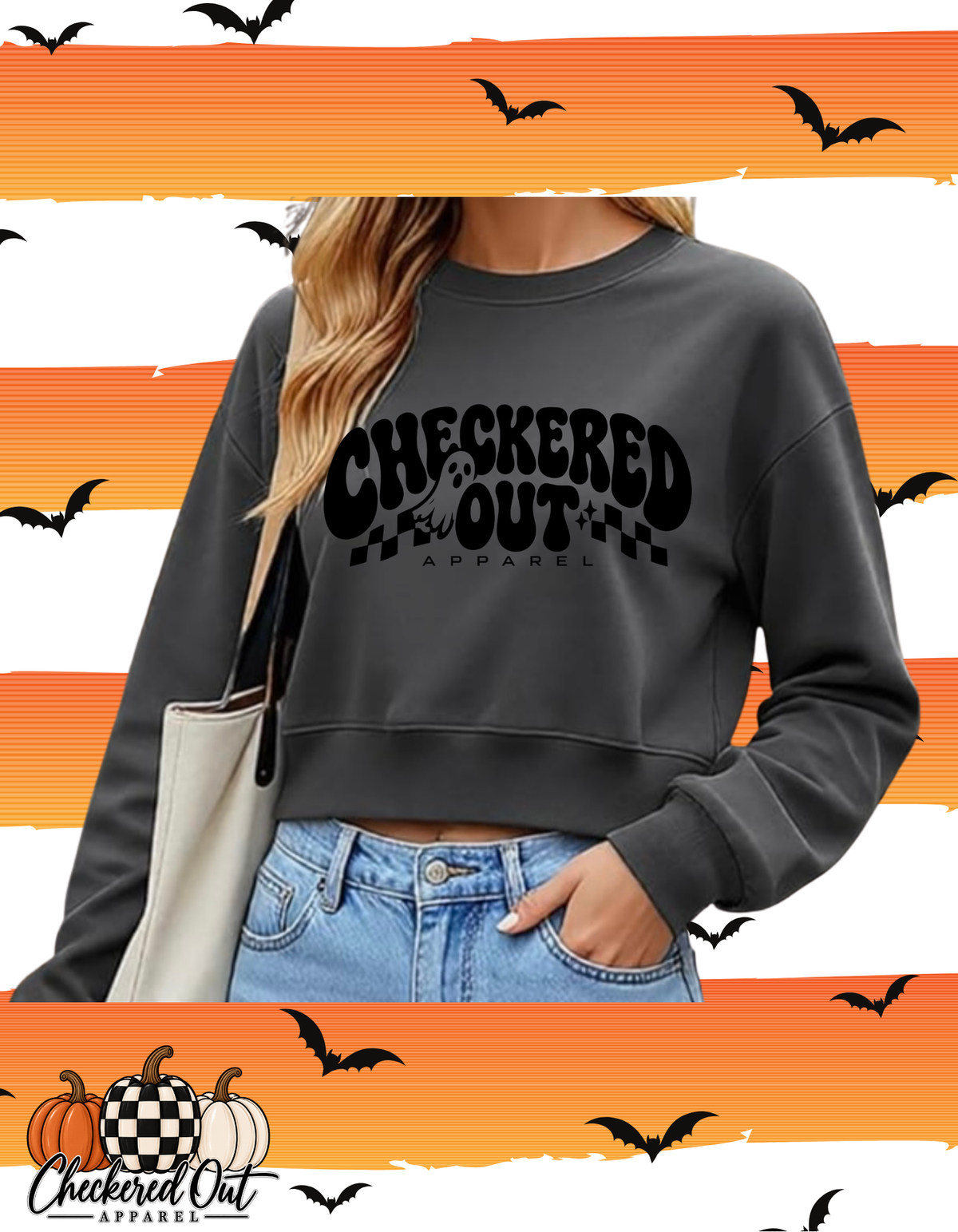 Halloween - Checkered Out Apparel Cropped Crewneck