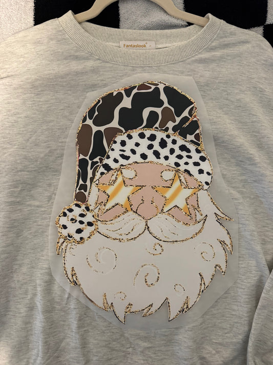 Camo Hat Santa Crewneck