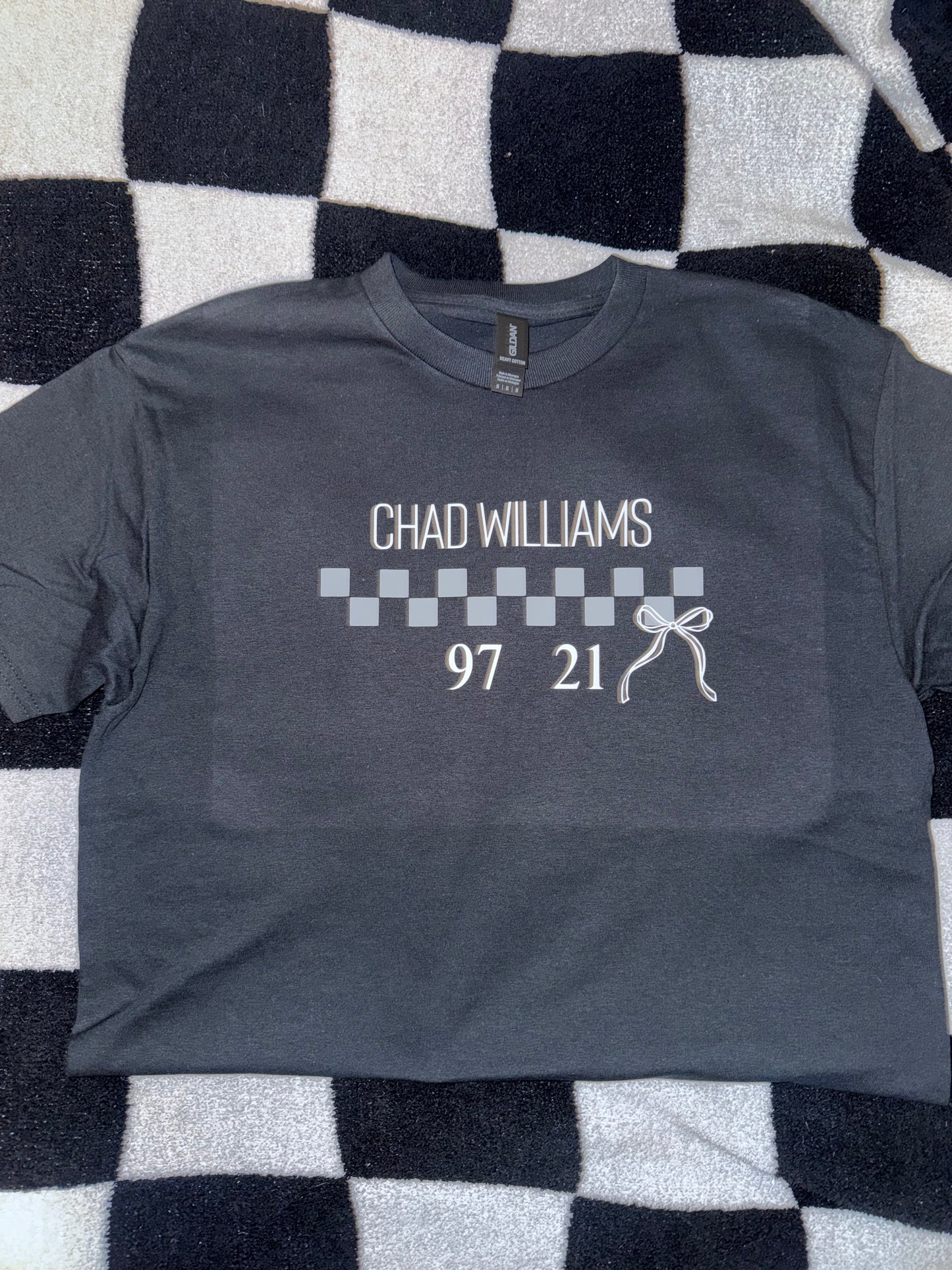 Name, Checkered, Number(s), Bow T-shirt