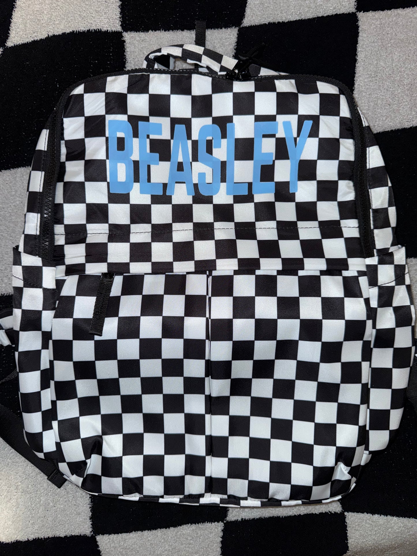 Checkered Book Bag with name