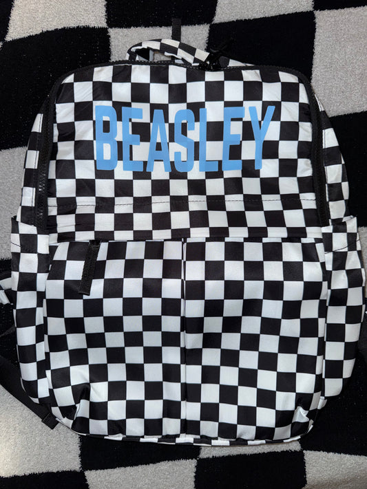 Checkered Book Bag with name
