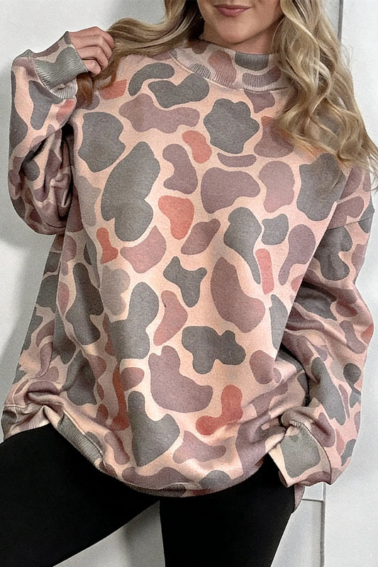 Camo Pullover Mock Neck